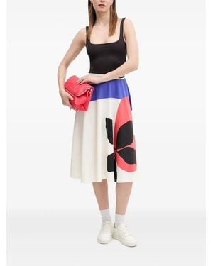 Desigual Robe Mi-Longue À Imprimé Graphique - Rouge