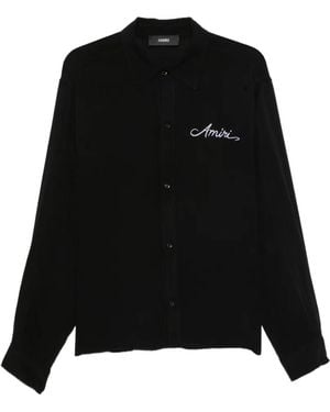 Amiri Logo-Embroidered Bandana-Patch Shirt - Black
