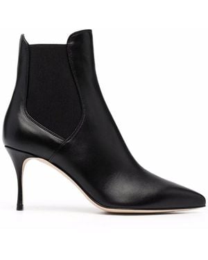 Sergio Rossi 80Mm Godiva Chelsea Boots - Black