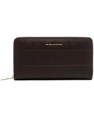 Piquadro Logo-Plaque Zip-Around Wallet - Gray