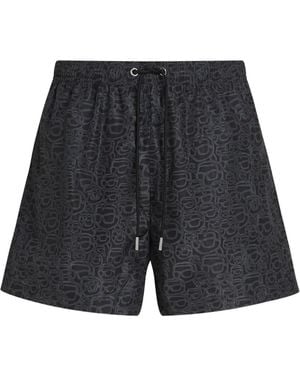 KARL LAGERFELD Short De Bain Ikon Sketch Face - Noir