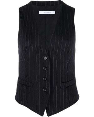 Max Mara Weste Mit Nadelstreifen - Schwarz