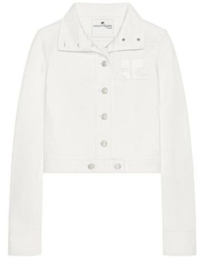 Courreges Logo-Patch Denim Jacket - White