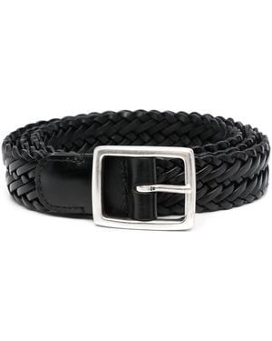 Dell'Oglio Woven Leather Belt - Black