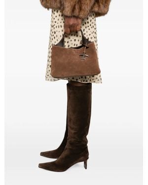 Tod's T Timeless Suede Tote Bag - Natural
