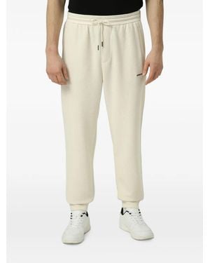 ARMANI EXCHANGE Waffle-Knit Logo-Embroidered Track Trousers - Natural