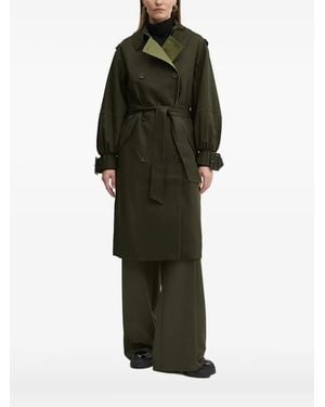Desigual Double-Breasted Belted Trench Coat - Green