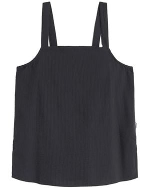 Ecoalf Seersucker-Textured Sleeveless Top - Black