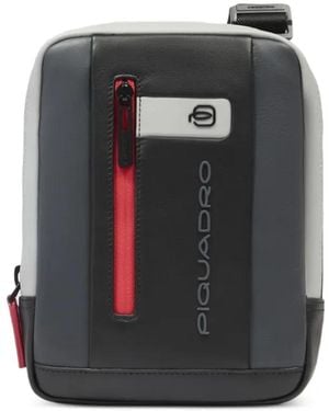 Piquadro Front Zip Pocket Messenger Bag - Black