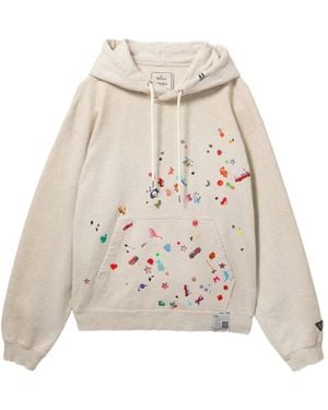 Maison Mihara Yasuhiro All-Over Graphic Print Hoodie - Natural