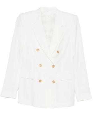Tagliatore Double-Breasted V-Neck Blazer - White