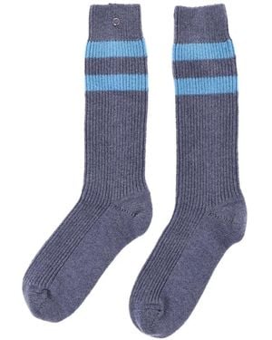 God's True Cashmere Gerippte Socken Mit Streifen - Blau