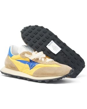 RUN OF Panelled Logo-Detail Trainers - Blue