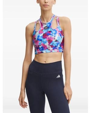 adidas By Stella McCartney Sport-BH mit Blumen-Print - Blau