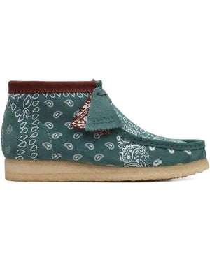 Clarks Wallabee Bandana-Print Desert Boots - Blue