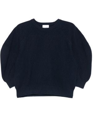 Nude Ribbed-Knit Raglan-Sleeve Jumper - Blue