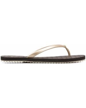 MICHAEL Michael Kors Monogram-Print Flip Flops - Metallic