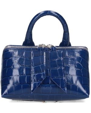 The Attico Friday Crocodile-Effect Top-Handle Mini Bag - Blue