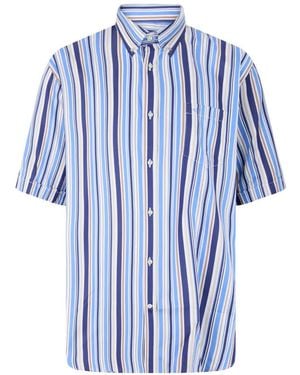 Paul & Shark Striped Short-Sleeve Shirt - Blue