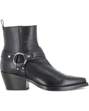 Sartore Parma Harness-Detail Western-Style Boots - Black