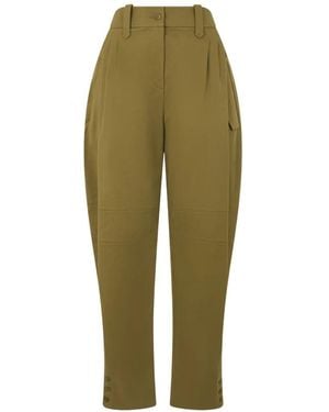 Alberta Ferretti Broek Met Geplooid Detail - Groen