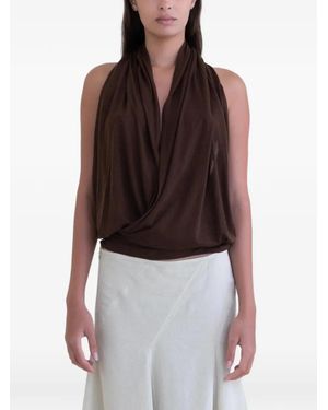 Belle Anna Top Drappeggiato Cleo - Marrone