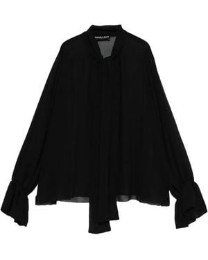 La Petite Robe Di Chiara Boni Tie-Neck Bell-Sleeve Blouse - Black
