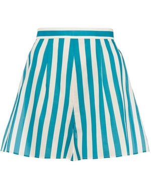 Eres Pantalones Cortos A Rayas - Azul