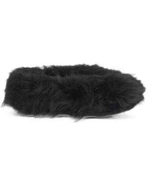 Moschino Faux-Fur Ballet Flats - Black