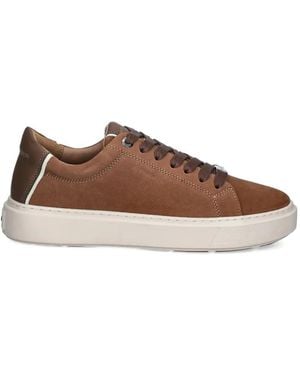 Alexander Smith London Lace-Up Panelled Trainers - Brown