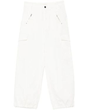 Barena Pantalones Cargo Con Cordón En El Dobladillo - Blanco