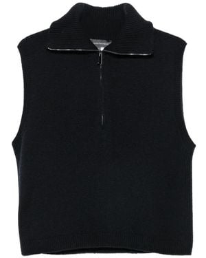 Lorena Antoniazzi Half-Zip Knitted Vest Sweater - Black