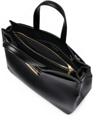 Lancel M Angele Buckle-Detail Leather Tote Bag - Black