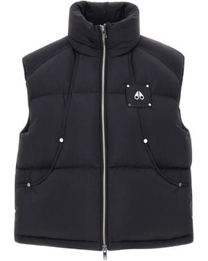 Moose Knuckles Wrap-Collar Puffer Vest - Black