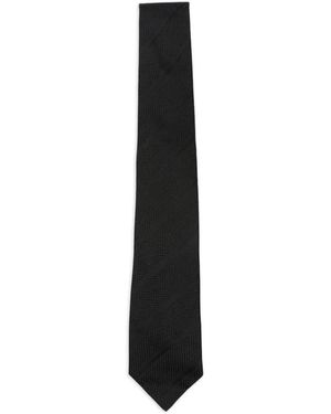 Tagliatore Diagonal-Stripe Textured Tie - Black