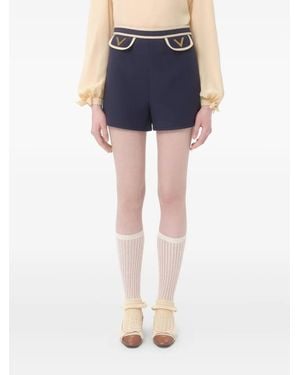 Valentino Garavani Contrasting-Panel Shorts - Blue