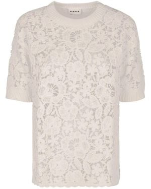 P.A.R.O.S.H. Floral-Motif T-Shirt - Natural