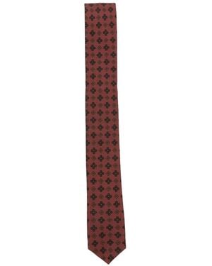 Eleventy Geometric-Pattern Silk Tie - Purple