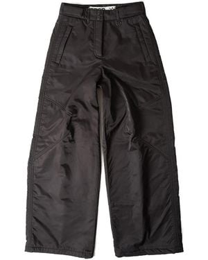 OPEN YY Drawstring-Hem Wide-Leg Pants - Gray