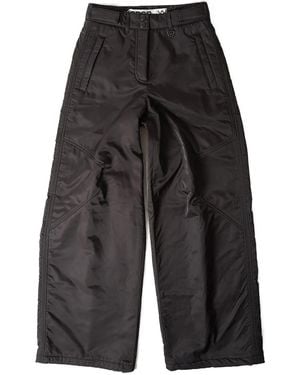 OPEN YY Pantalones anchos con cordón en el dobladillo - Gris