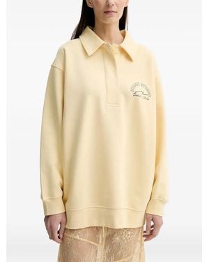 Stand Studio Collared Graphic Top - Natural