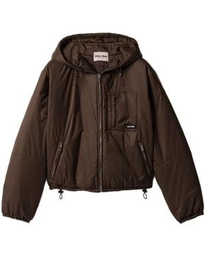 Miu Miu Cropped-Daunenjacke Aus Ripstop - Braun