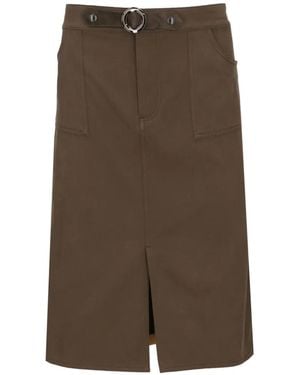 Tom Ford Midi-Rok Met Ceintuur En Split - Groen