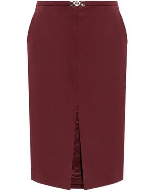 Versace Logo-Detail Midi Skirt - Red