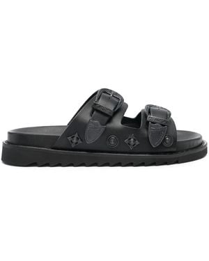 Toga Stud-Embellished Leather Slides - Black