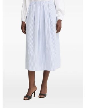 ARMANI EXCHANGE Vertical-Stripe Pleated Skirt - White