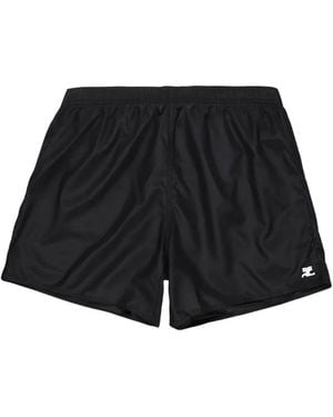 Courreges Ac Logo-Patch Swim Shorts - Black