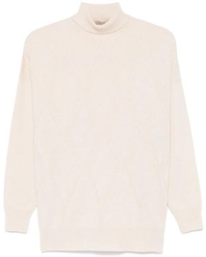 D.exterior Argyle Knit Jumper - White