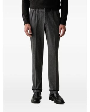 KARL LAGERFELD Pressed-Crease Elasticated-Waistband Pants - Black
