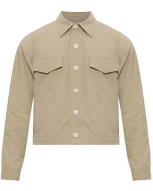 Balmain Button-Fastening Pocket-Detail Overshirt - Natural
